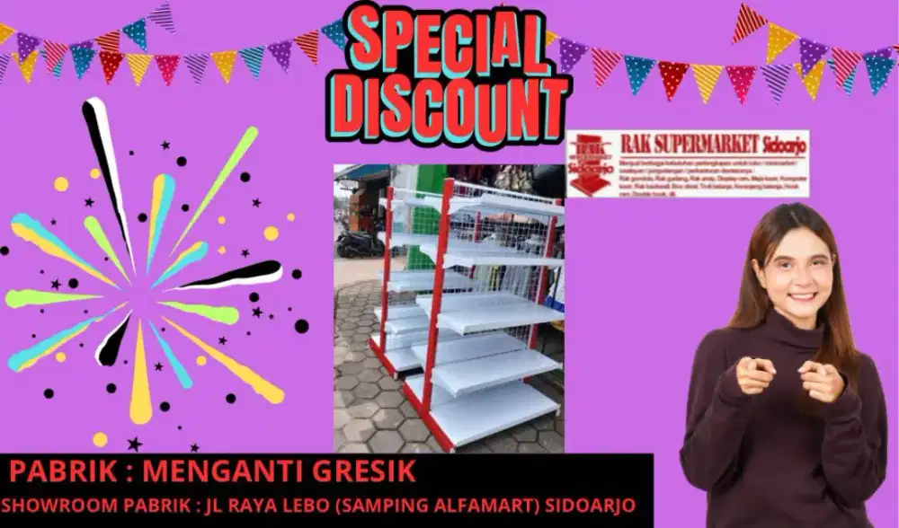 Rak minimarket gondrola dobel