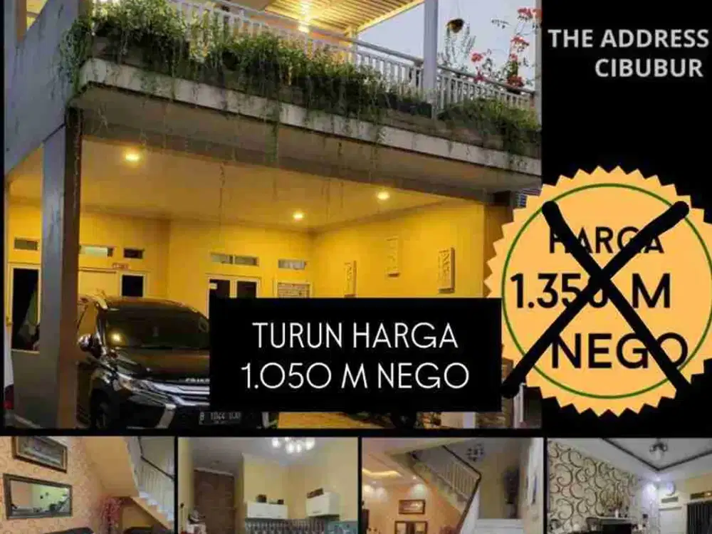 Turun Harga 1,050 M Nego Jual Cepat Rumah Cantik Siap Huni The Addres Cibubur.