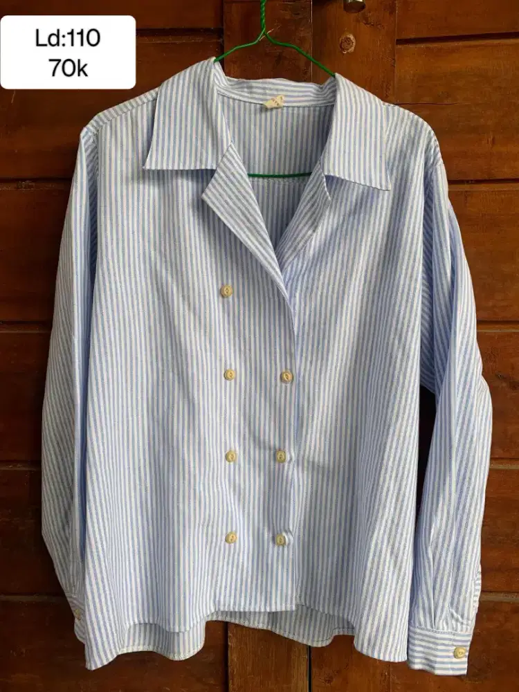 Kemeja salur semi blazer