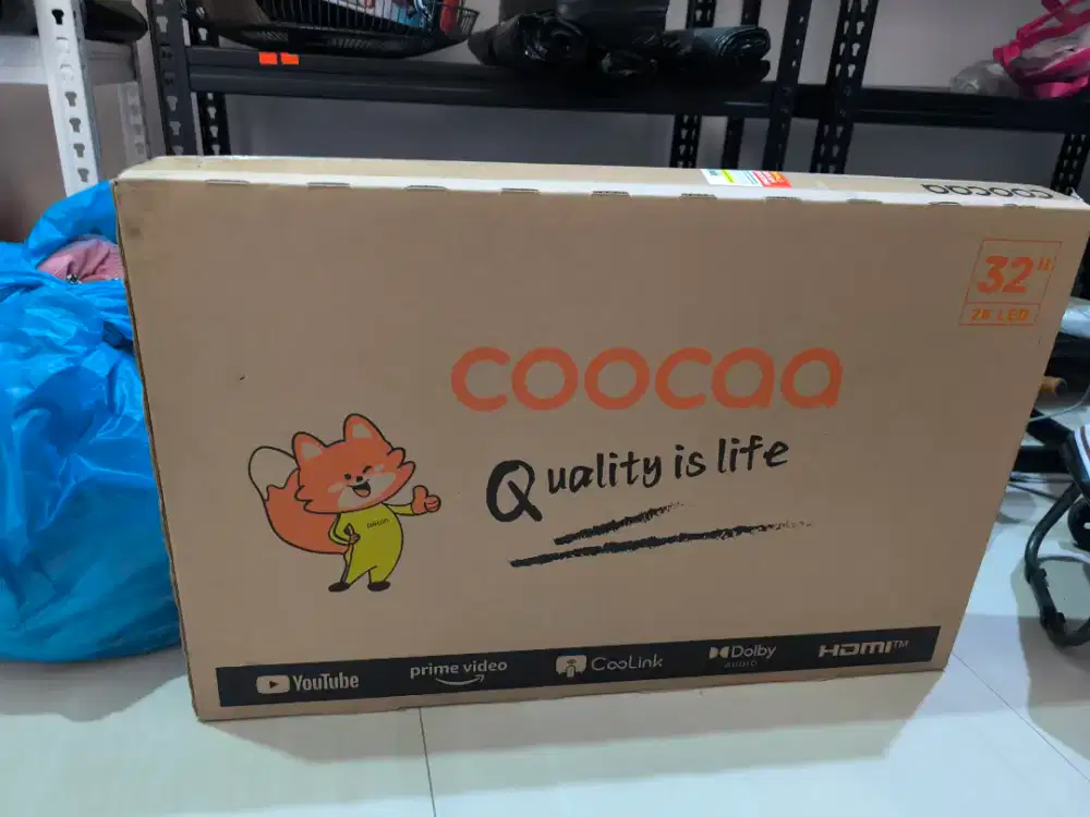 smart tv coocaa 32 inch baru masih dalam kardus