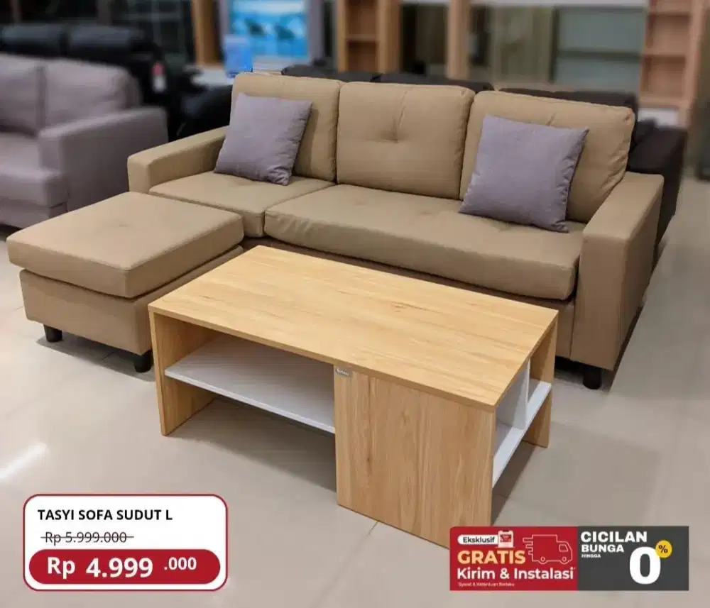 Sofa L plus meja