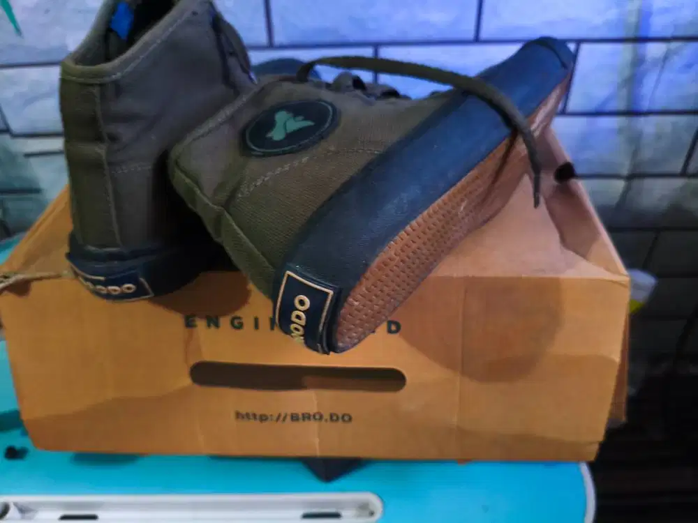 Sepatu vulcan Hi olive Brodo hijau