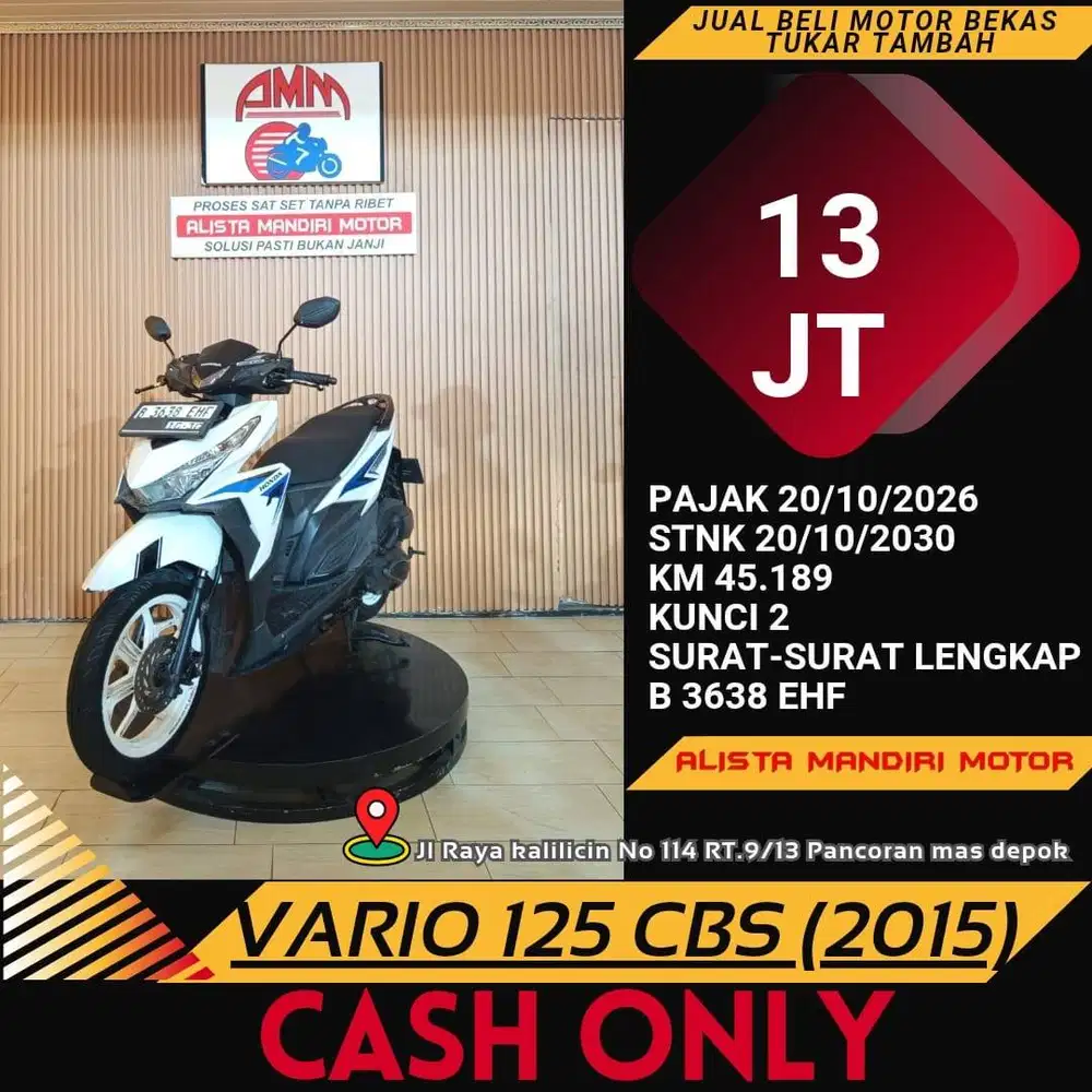VARIO 125 CBS 2015 PAJAK HIDUP CC 0% KREDIVO TOKPED SPAYLETER INDODANA