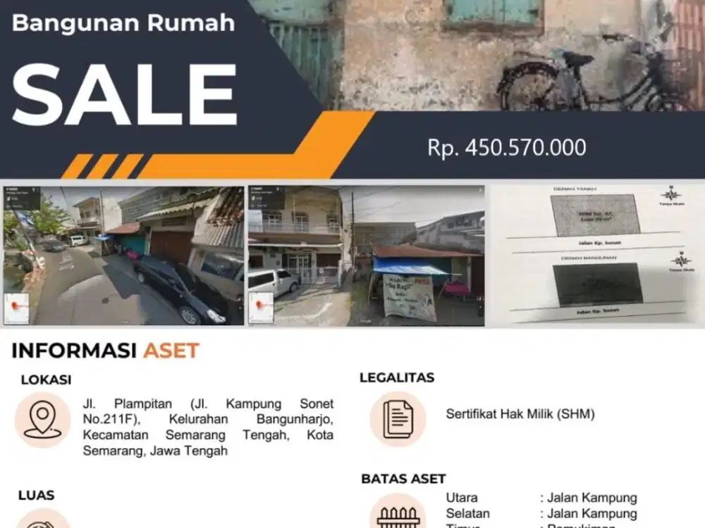Dijual Bangunan Rumah di Tengah Kota Semarang