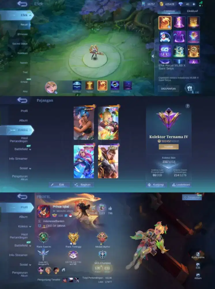 Jual akun mobile legends