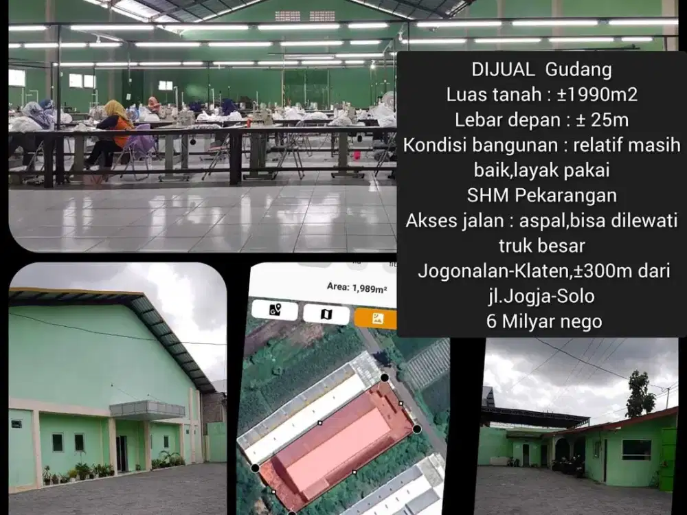 dijual gudang murah di klaten