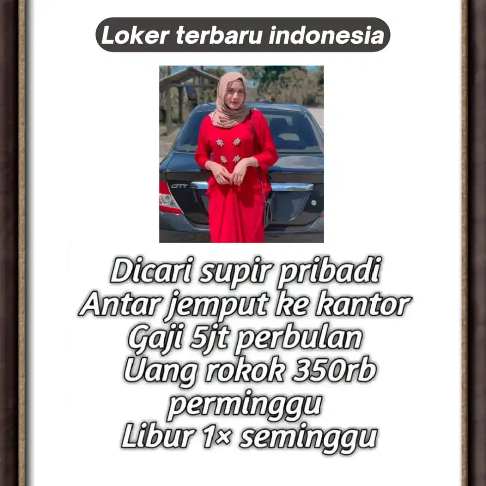 Di butuhkan supir pribadi