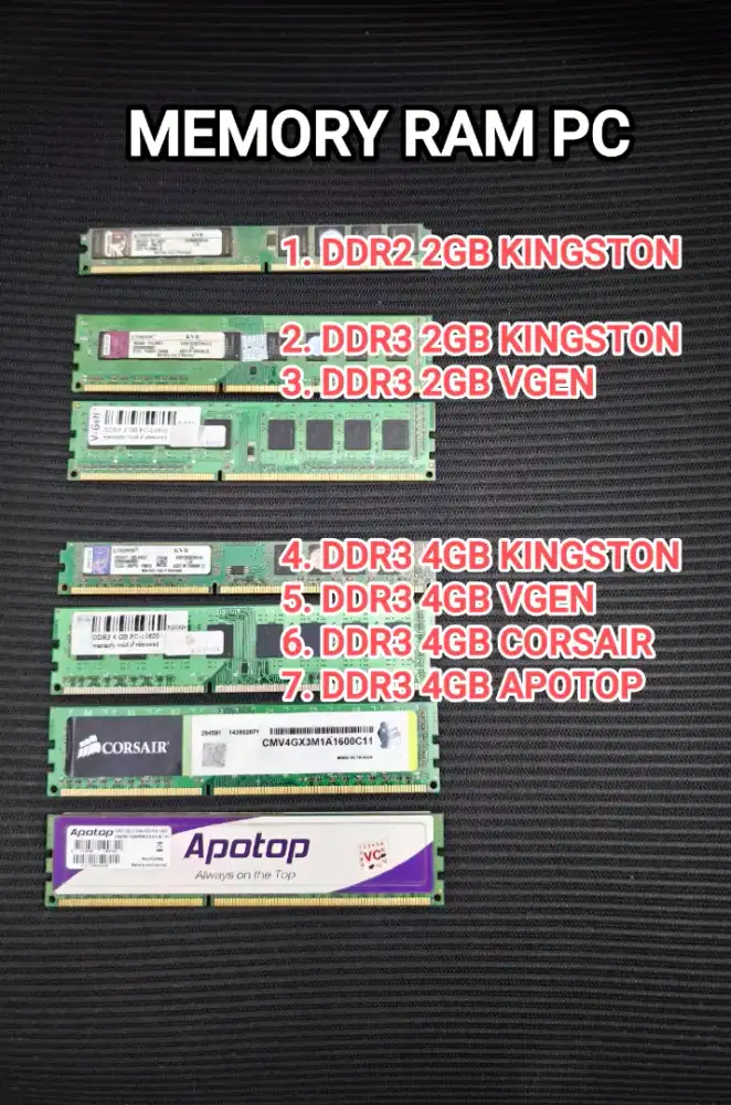 MEMORY RAM PC DDR2 & DDR3, Jual Murah
