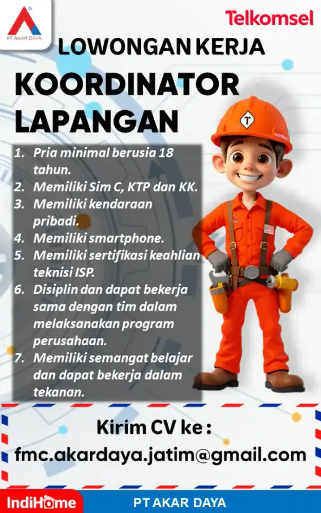 Kordinator lapangan teknisi indihome