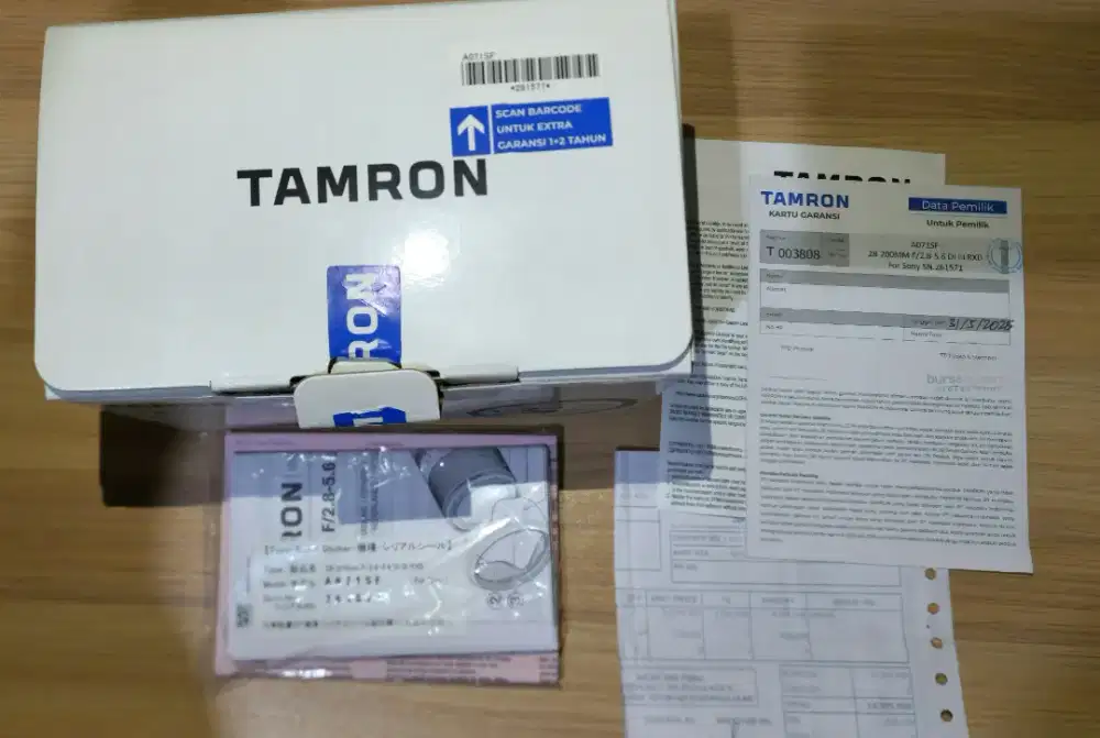 Lensa tamron 28 200 f2.8-5.6 sony fe like new garansi mei 2026
