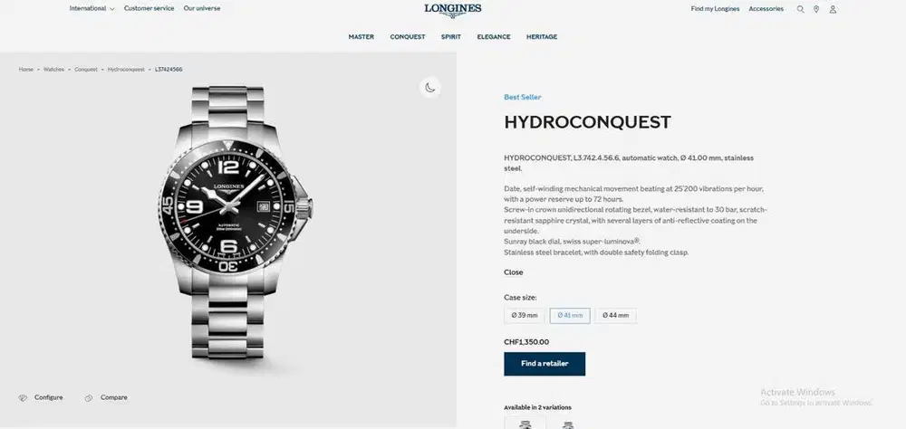 Ready Stock Longines Watch for Men