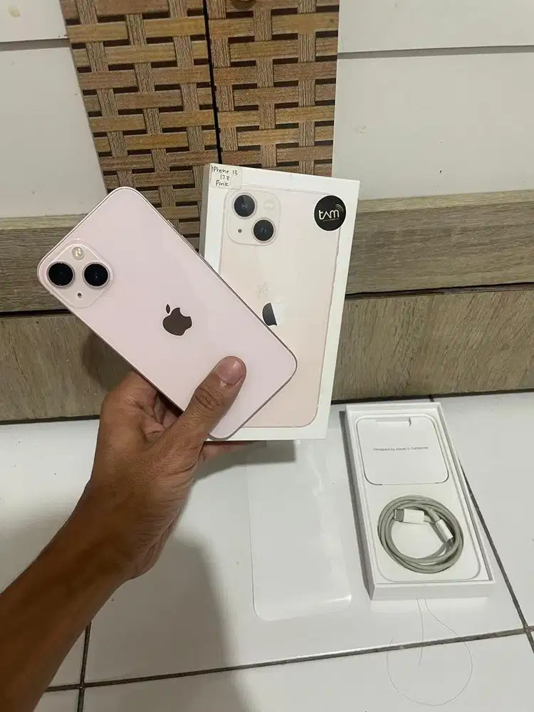 iPhone 13 128 ibox warna pink mulus Fulset original