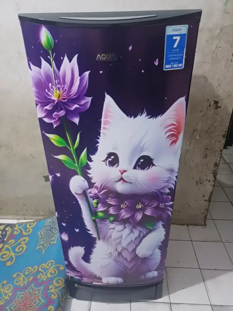 Dijual kulkas 1pintu merek AQUA rak Lengkap nominus kondisi normal