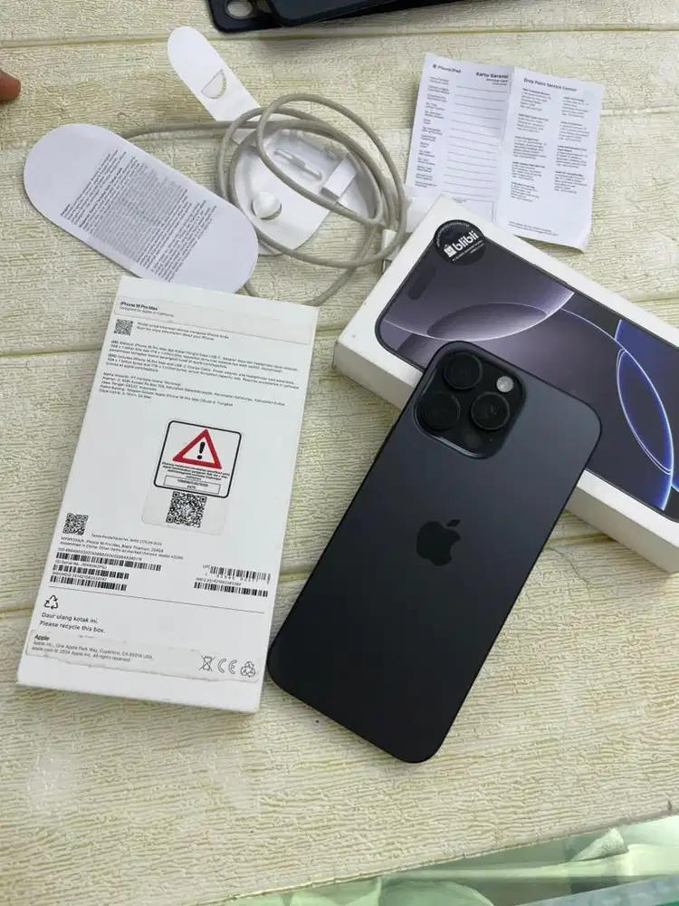 Resmi SA/A iphone 16 pro max 256gb bh 97 garansi april2026 bekas
