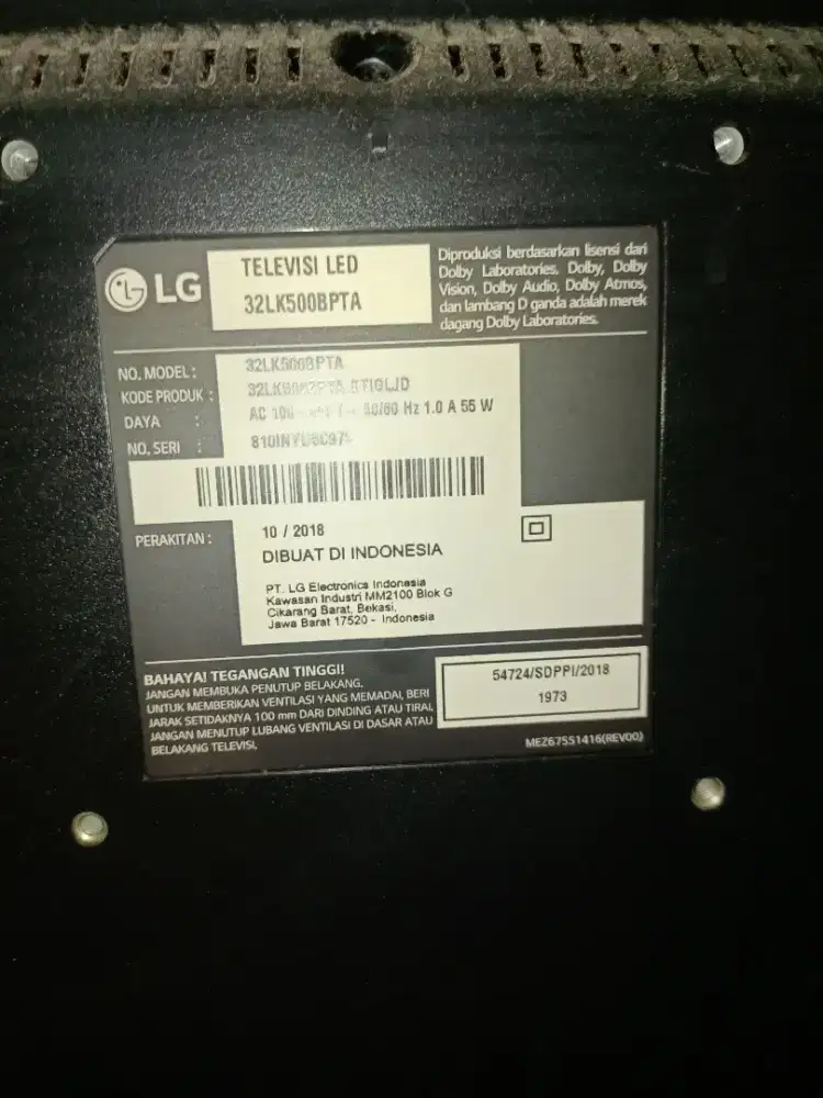 Tv LG 32inch kondisi bekas