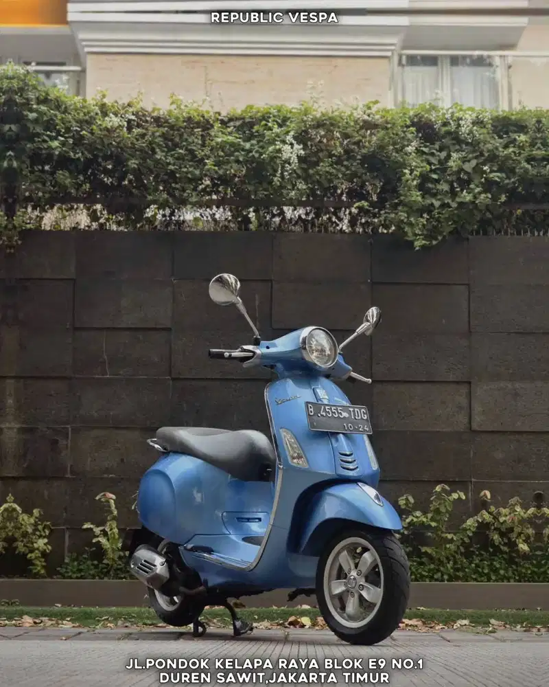 DIJUAL CEPAT! PIAGGIO VESPA PRIMAVERA 150 3V TAHUN 2014 WARNA SKY BLUE