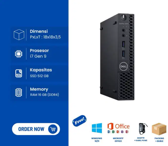 Komputer Mini Pc Dell Optiplex 3070 CORE i5 GEN 9 DL-SUR