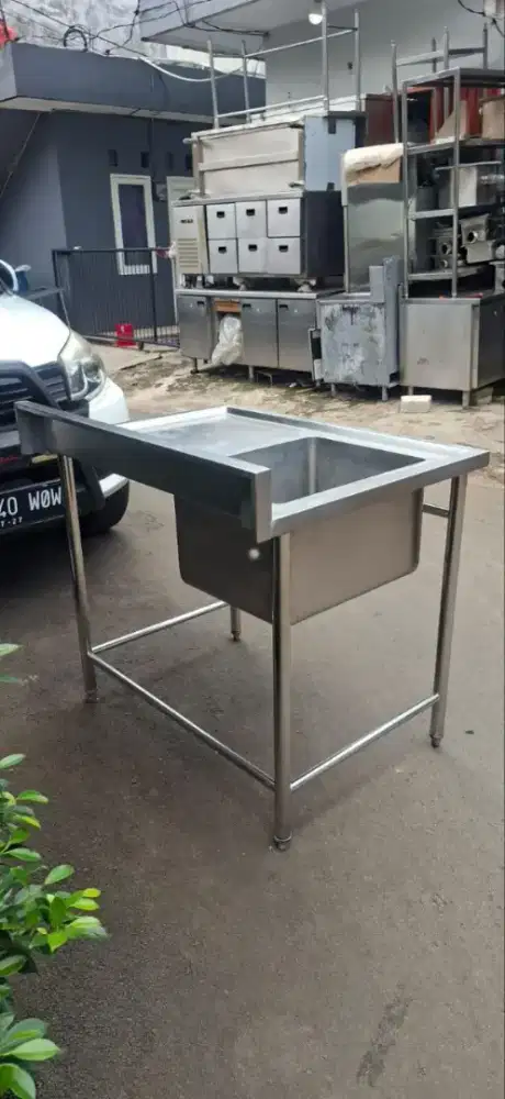 Sink 1 Lubang Sayap stainless steel