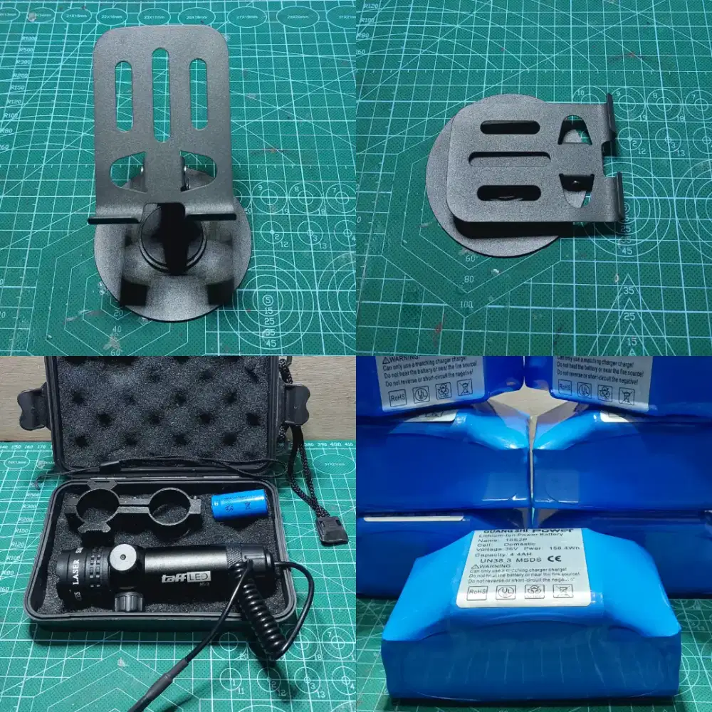 Batre minibot dan stand dan  senter