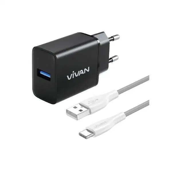 Vivan Power C18C Charger Set 18W USB-A With Type-C Cable