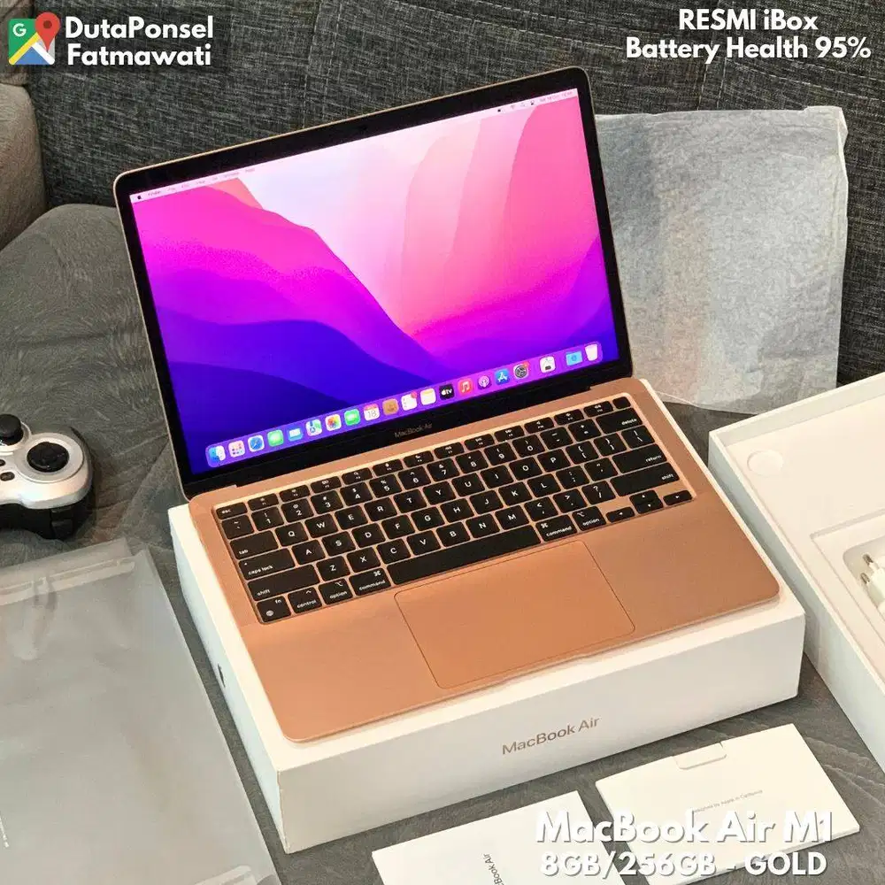 EX IBOX MACBOOK AIR M1 CHIP M1 8GB/256GB GOLD BH 95%