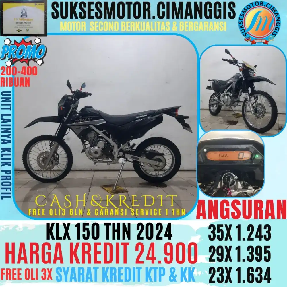KLX 150 CASHBACK TERMURAH UPTO 700RBU FREE OLI KLIK PROFIL UNITLAINYA