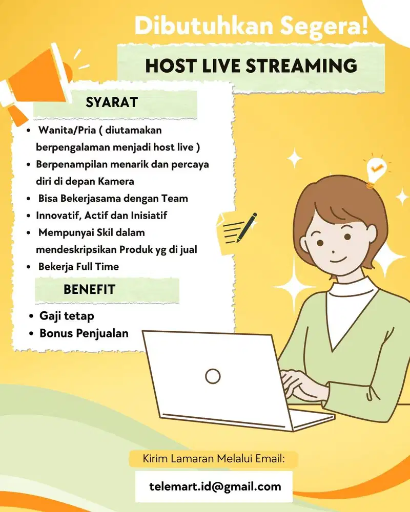 LOWONGAN KERJA HOST LIVE