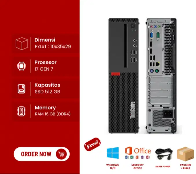 KOMPUTER BUILT UP LENOVO M910s CORE I3 GEN 7 DL-SUR