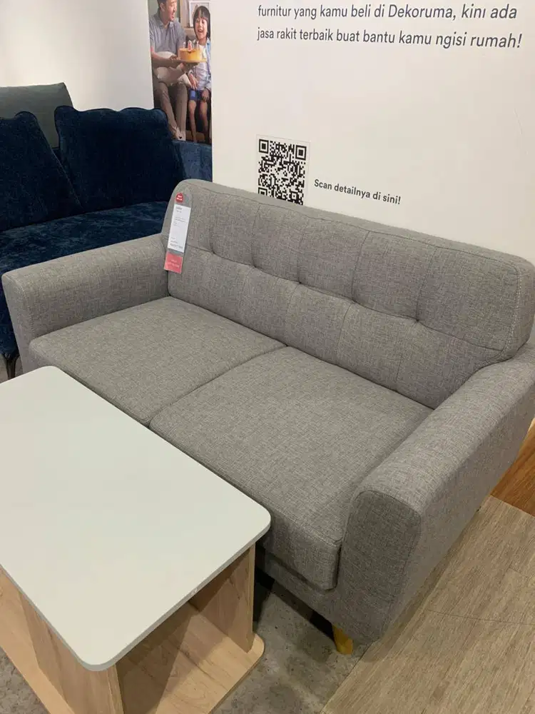 Heim Studio HARA Sofa 2 Dudukan Kain - Abu-abu Muda