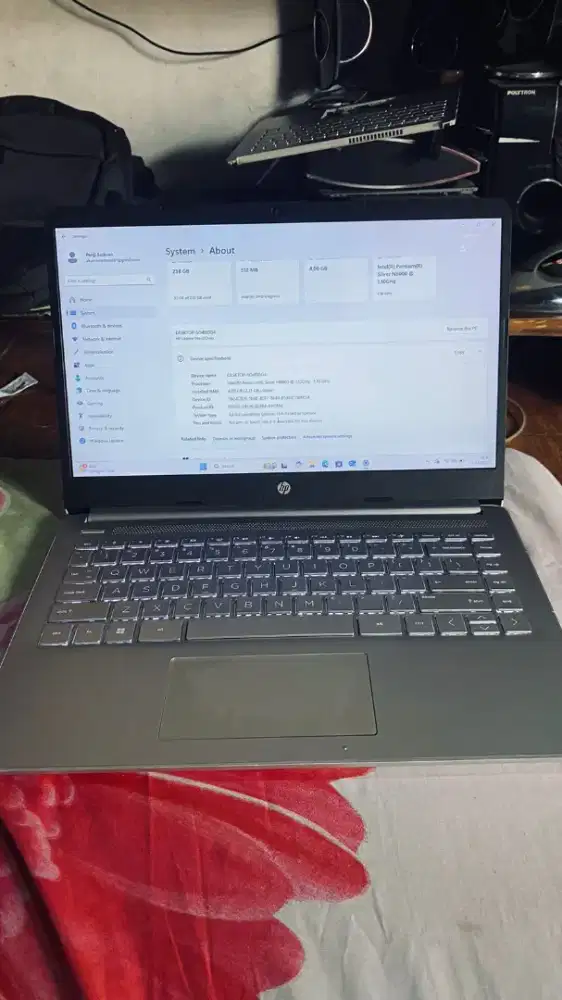 Laptop Hp 14s keyboard backlight