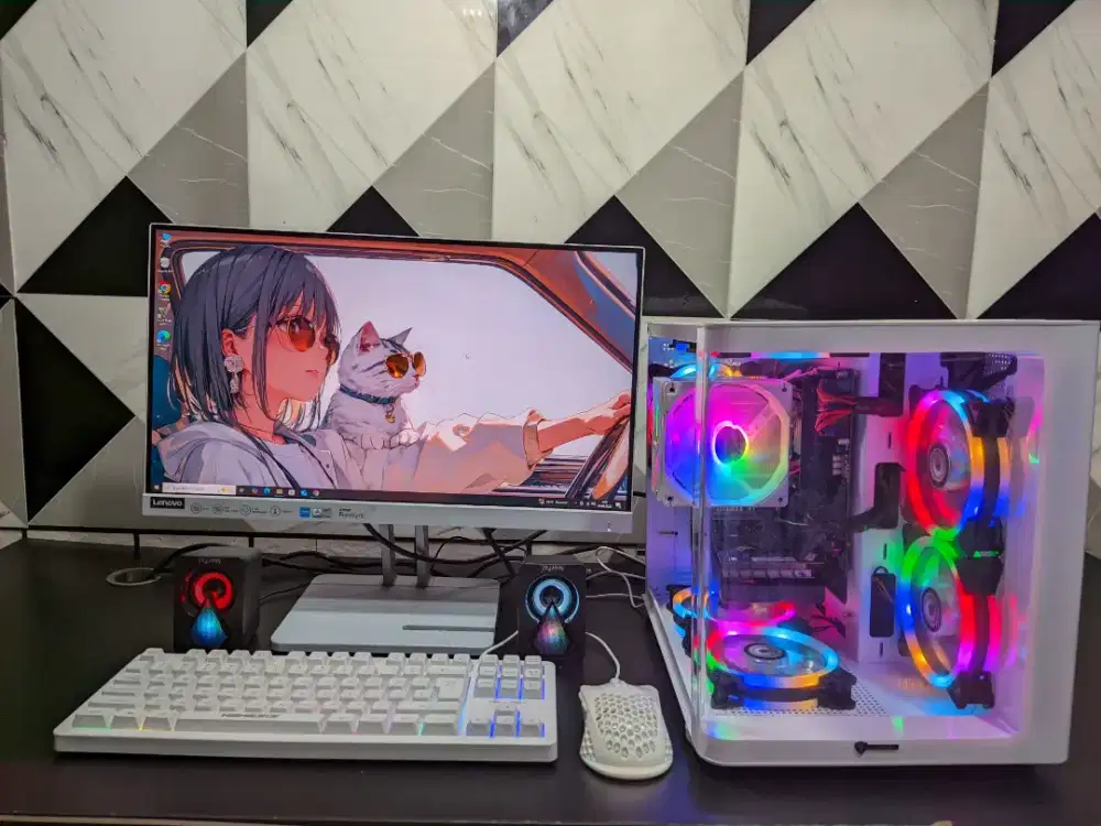 PC FULLSET GAMING EDITING I5 7500 LAYAR 22 FREAMLES