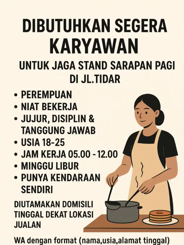 JAGA STAND BEKAL SARAPAN