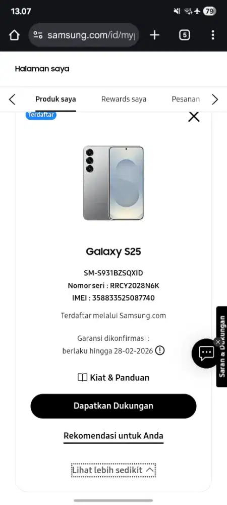 Samsung S25 12/512gb Garansi on SEIN
