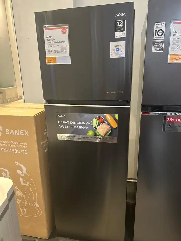 Kulkas 2pintu AQUA 305rav 245L Kredit Mudah Dp 0
