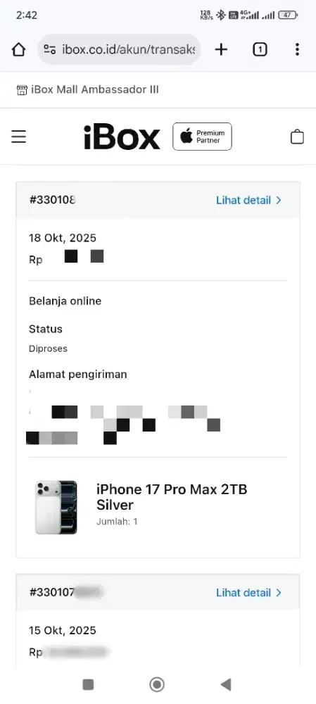 Iphone 17 Pro Max 2TB Silver IBOX