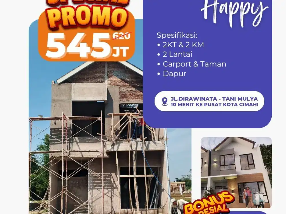 Rumah Mewah Dekat Kota Cimahi Harga Promo Free Legalitas