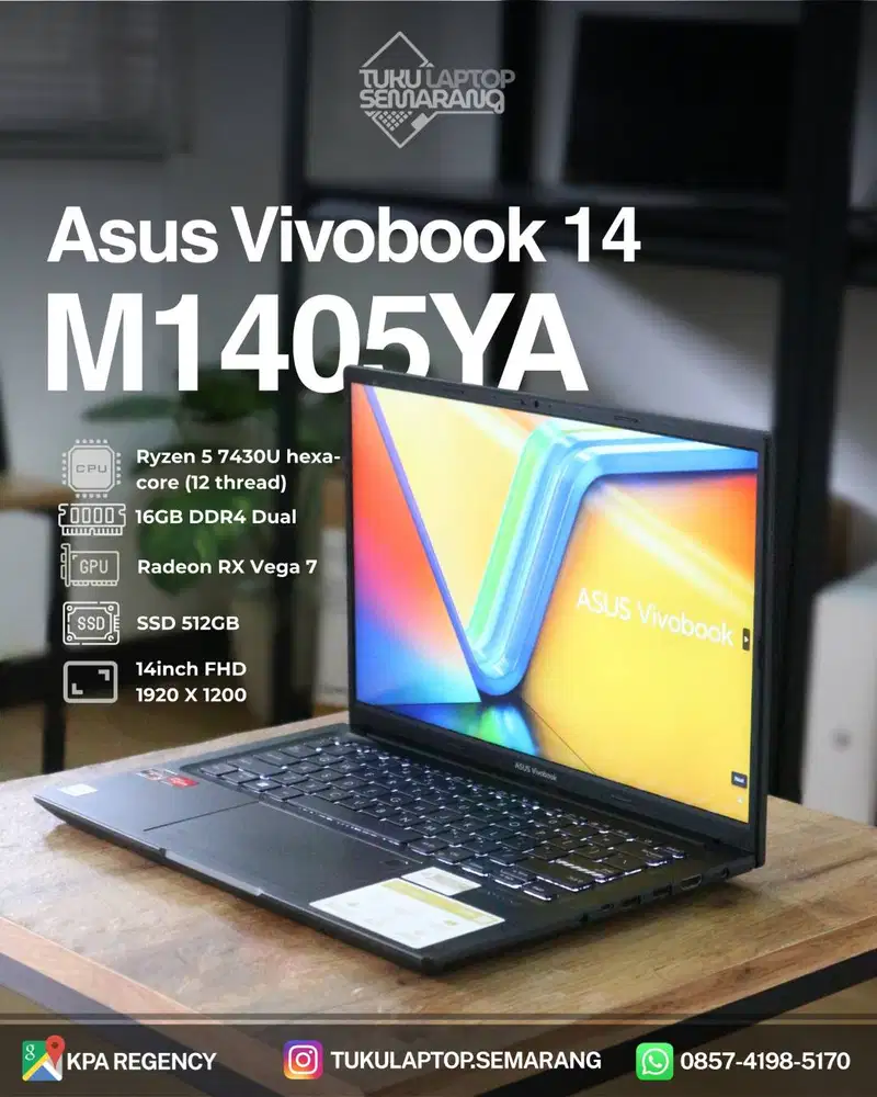 Laptop Asus Vivobook 14 M1405YA Ryzen 5 7430 Garansi resmi
