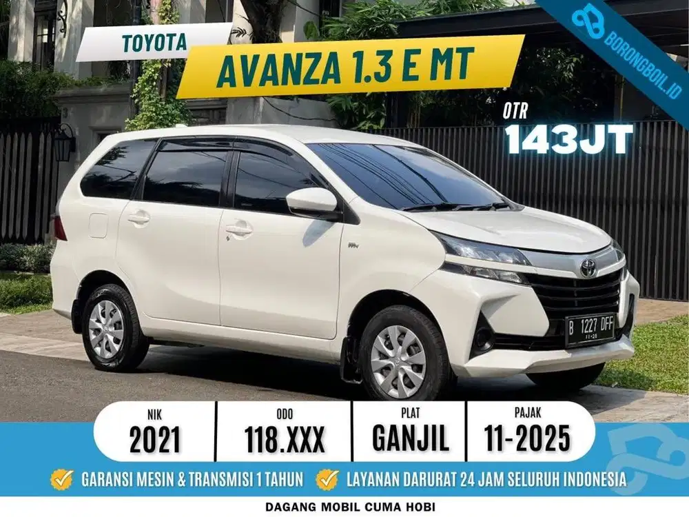 TOYOTA AVANZA E 1.3 MANUAL 2021 PUTIH FULLSET ISTIMEWA