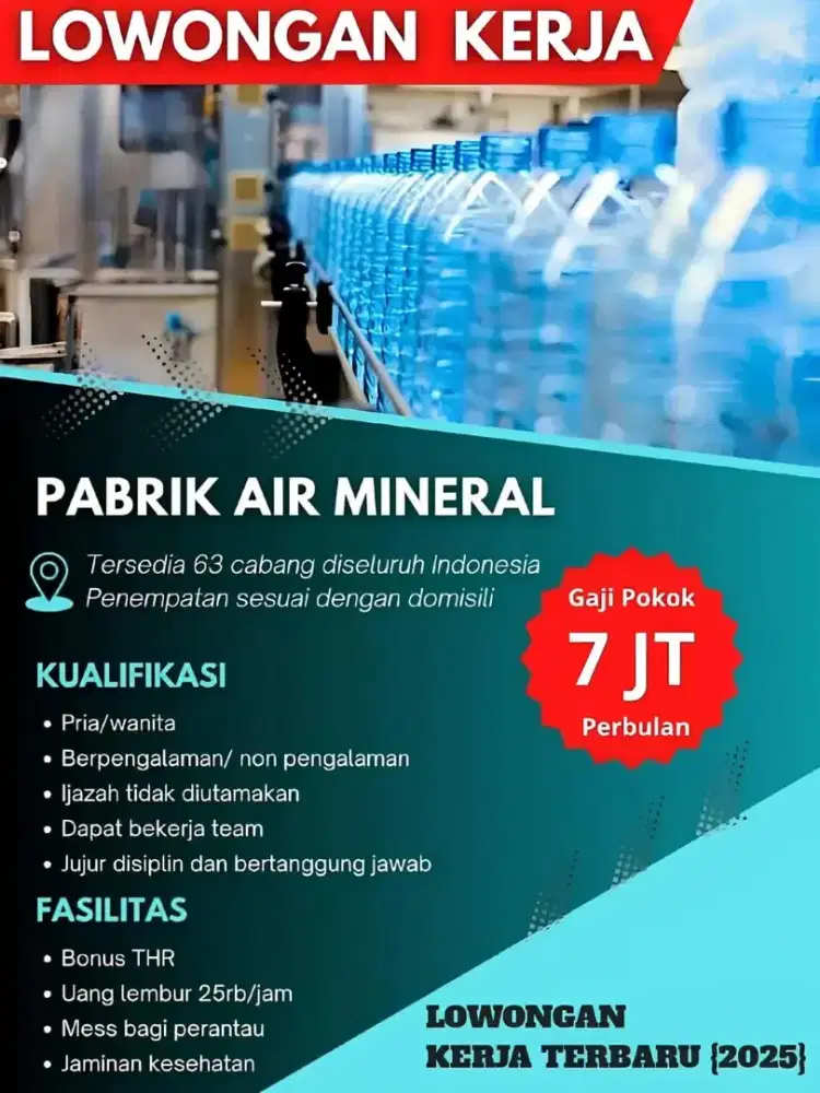Lowongan kerja PT air mineral