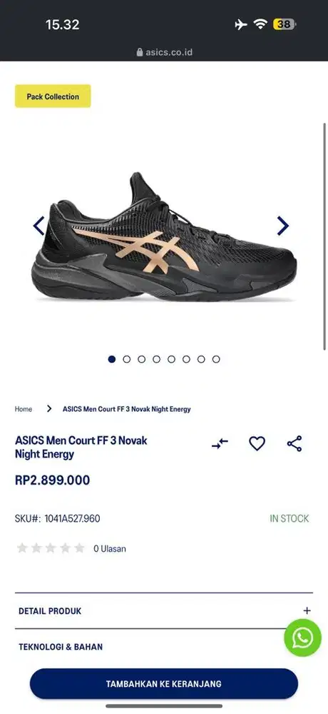 Asics FF COURT 3 Night energy brand new size 45