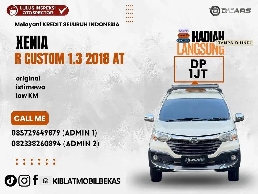 DAIHATSU XENIA 1.3 R COSTUM 2018 MATIC LOW KM ISTIMEWA