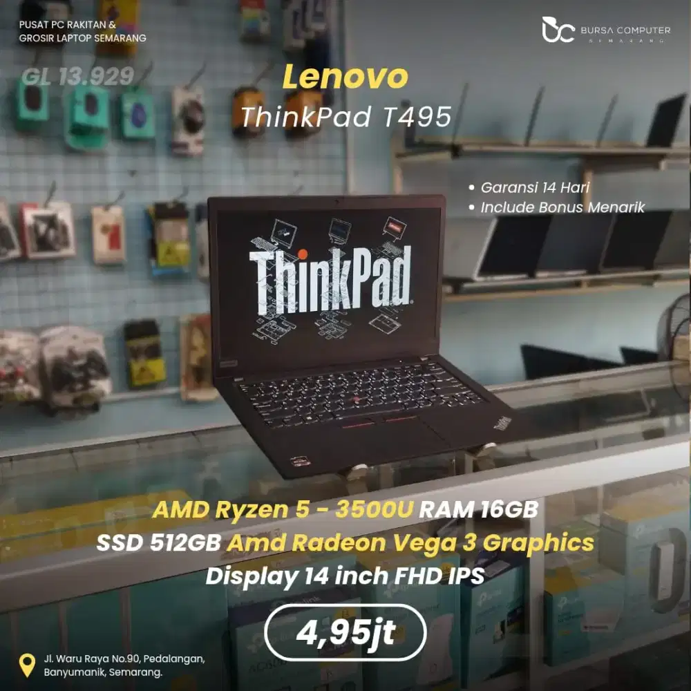 LENOVO Thinkpad T495 | Ryzen 5 3500U 16GB 512GB