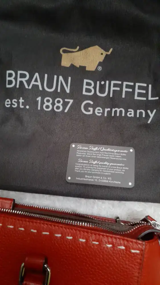 tas braun buffel merah original