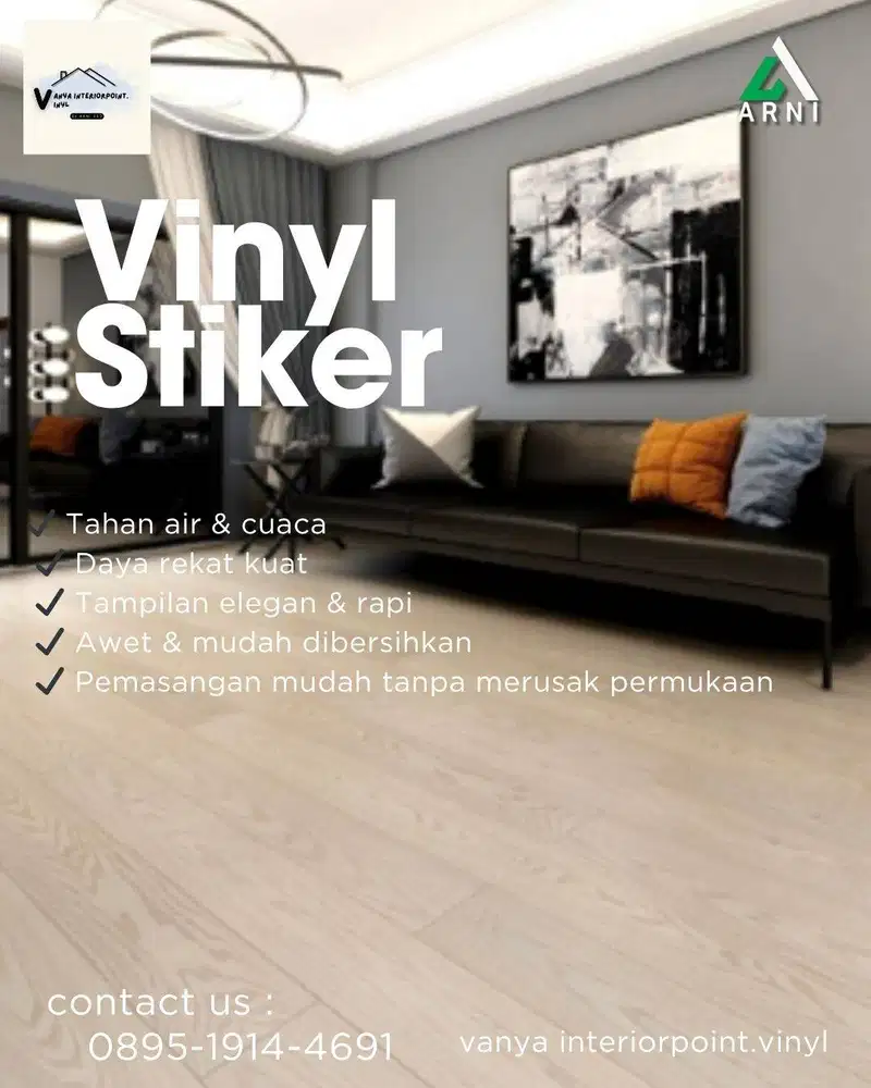 Lantai Vinyl Stiker Premium – Anti Air & Mudah Dipasang