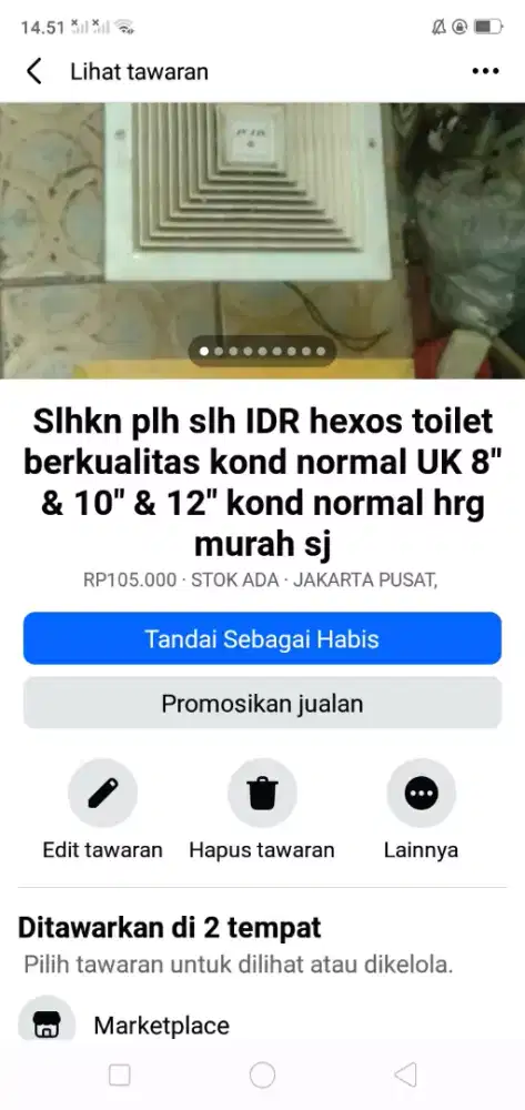 Slhkn plh slh 1 dr hexos toilet berkualitas UK 10 & 12 kond normal