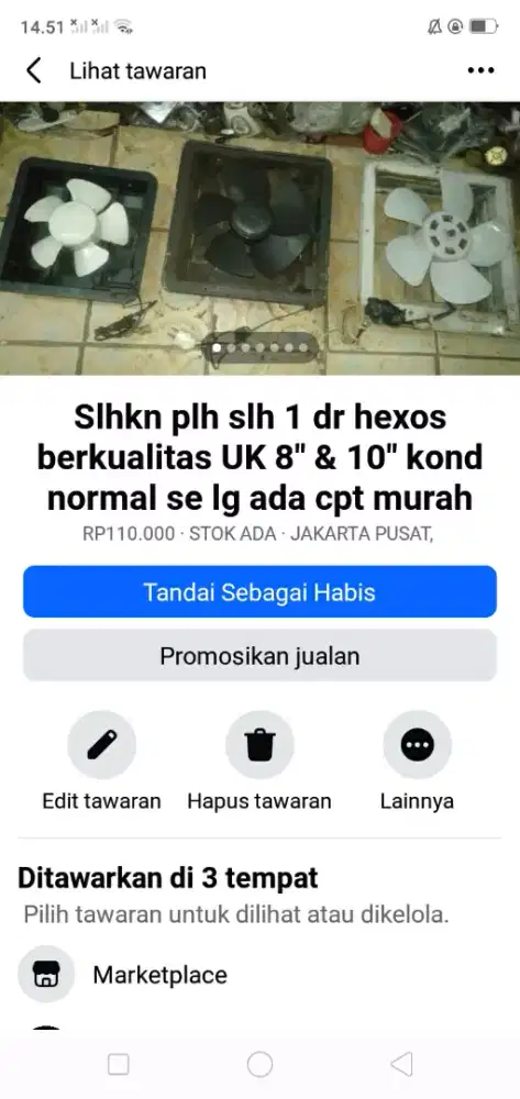Slhkn plh slh 1 dr hexos berkualitas UK 8 & 10 kond normal hrg murah