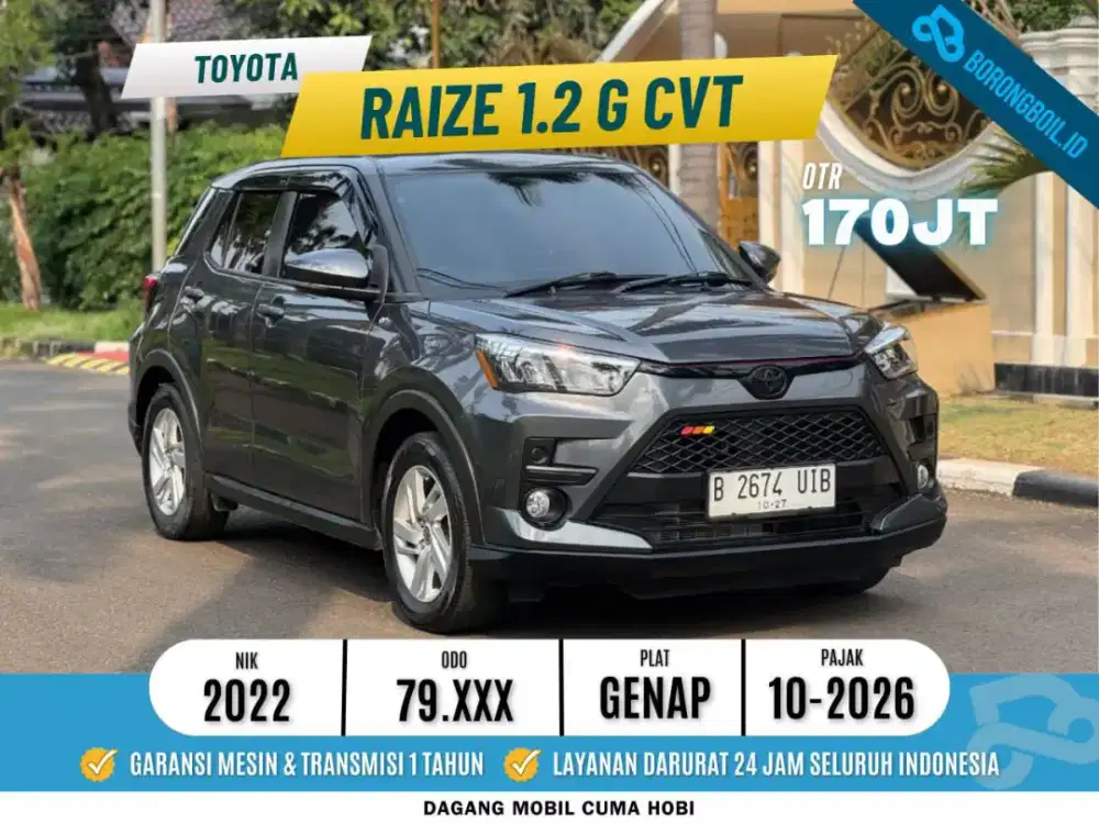 Toyota Raize 1.2 G CVT 2022 Abu - Abu Metalik