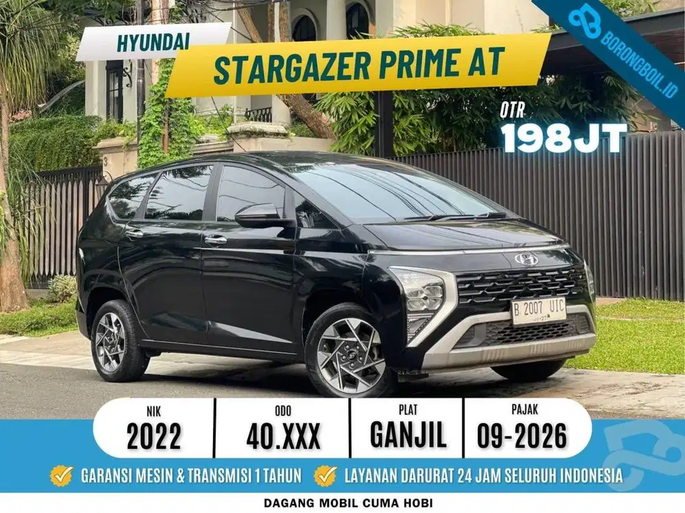 HYUNDAI STARGAZER PRIME CAPT SEAT 2022 HITAM LOW KM FULLSET