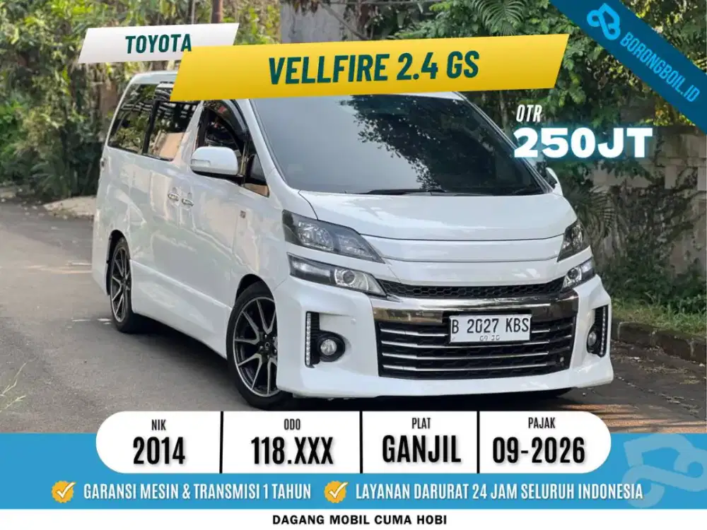 Toyota Vellfire 2.4 GS 2014 putih  TERMURAH