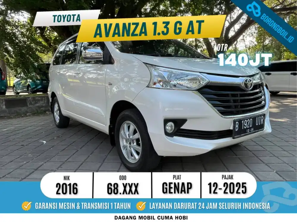 Toyota Avanza 1.3 G AT 2016 Putih  TDP 3JT